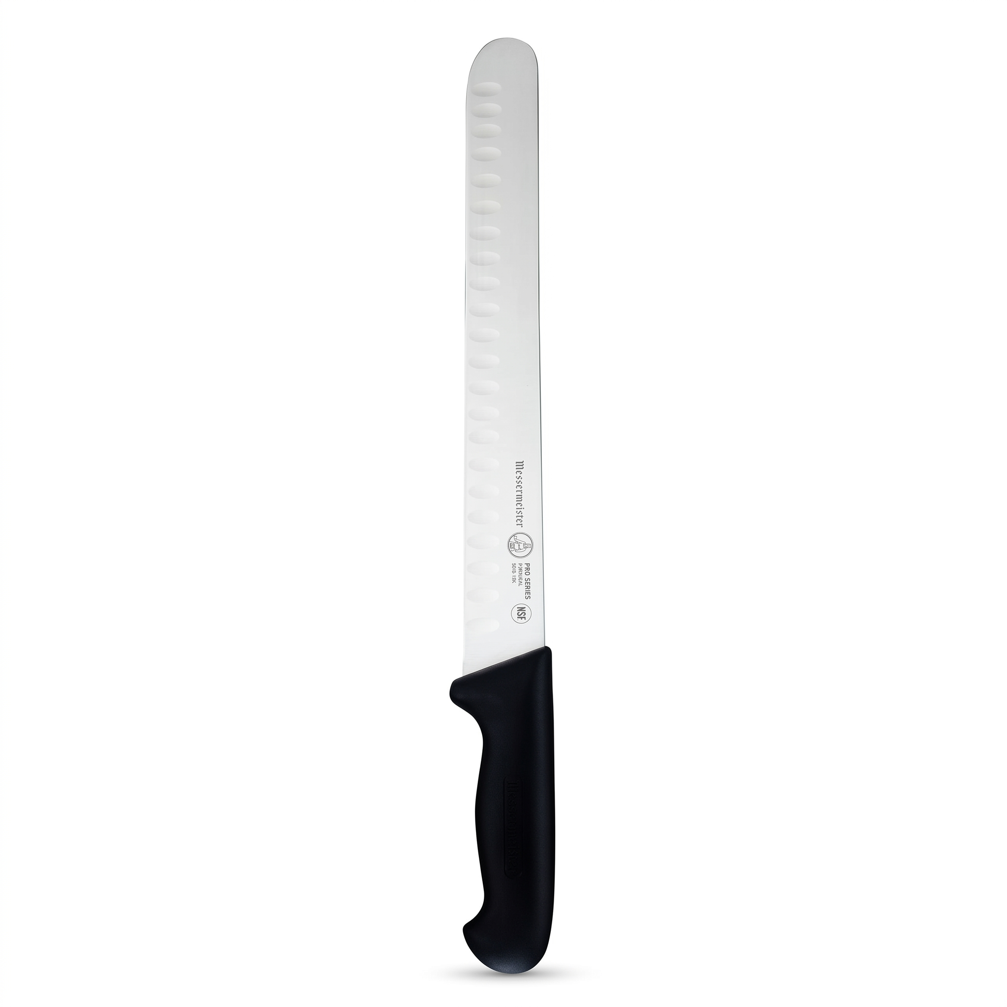 Messermeister Pro Series 12” Round-Tip Kullenschliff Slicer Knife - German X50 Stainless Steel & NSF-Approved PolyFibre Handle - 15-Degree Edge, Rust Resistant & Easy to Maintain - Made in Portugal