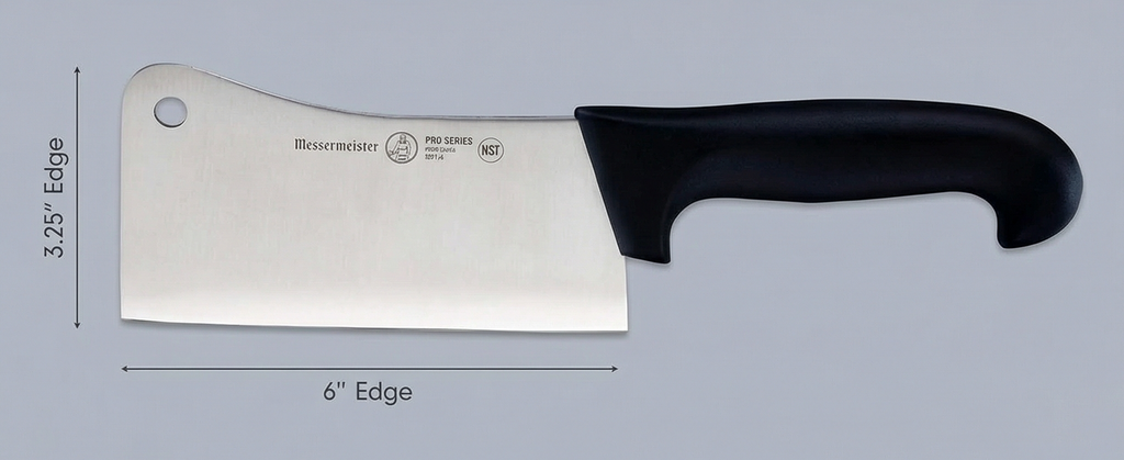Messermeister Pro Series 6” Heavy Meat Cleaver - German X50 Stainless Steel & NSF-Approved PolyFibre Handle - 15-Degree Edge, Rust Resistant & Easy to Maintain - Made in Portugal