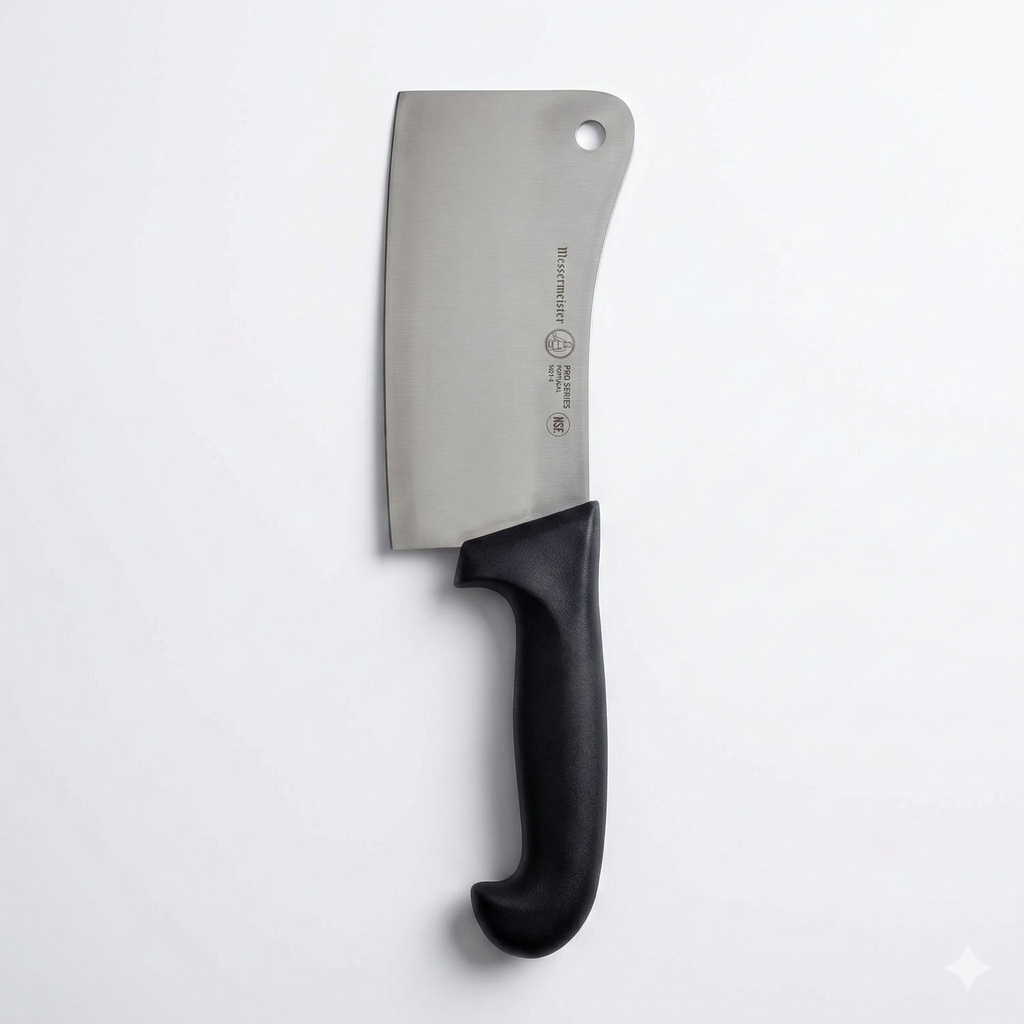 Messermeister Pro Series 6” Heavy Meat Cleaver - German X50 Stainless Steel & NSF-Approved PolyFibre Handle - 15-Degree Edge, Rust Resistant & Easy to Maintain - Made in Portugal