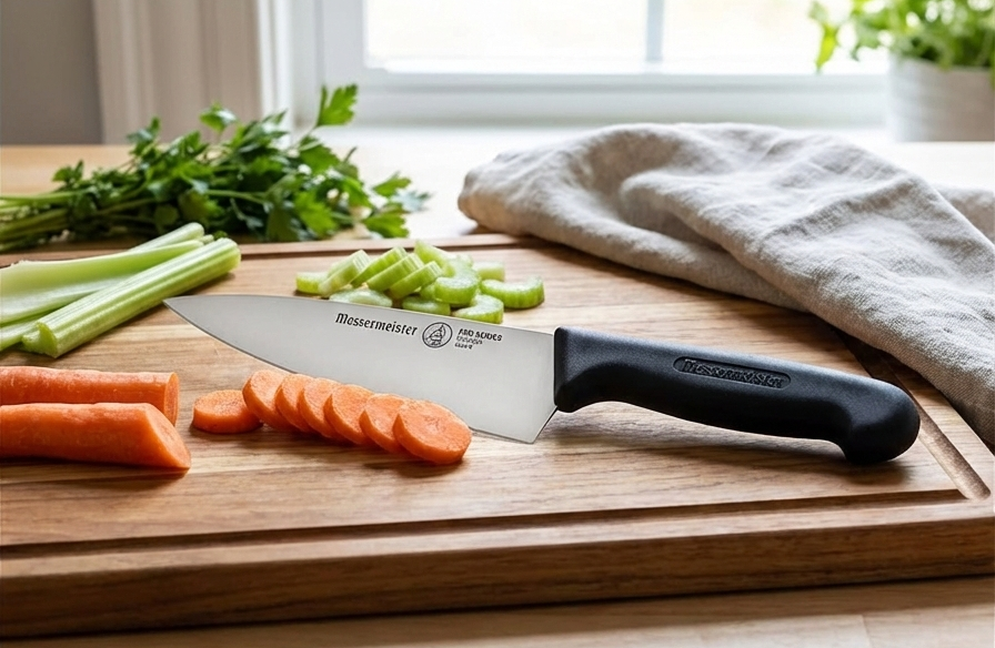 Messermeister Pro Series 6” Wide-Blade Chef’s Knife - German X50 Stainless Steel & NSF-Approved PolyFibre Handle - 15-Degree Edge, Rust Resistant & Easy to Maintain - Made in Portugal
