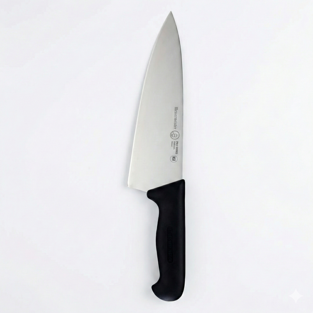 Messermeister Pro Series 6” Wide-Blade Chef’s Knife - German X50 Stainless Steel & NSF-Approved PolyFibre Handle - 15-Degree Edge, Rust Resistant & Easy to Maintain - Made in Portugal