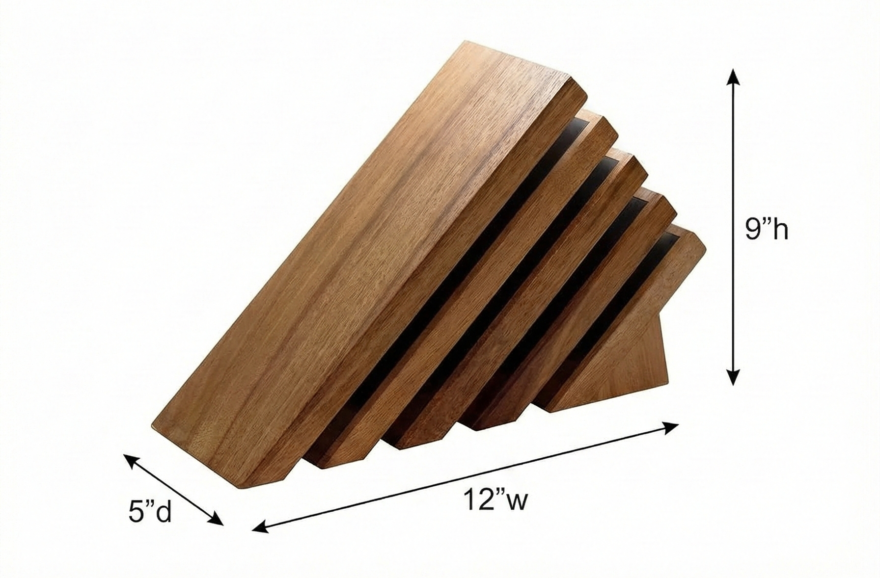Messermeister Next Level Magnetic Knife Block, Acacia - Modern & Ventilated - Holds 16 Knives or Steels & Scissors - 12"w x 9"h x 5"d