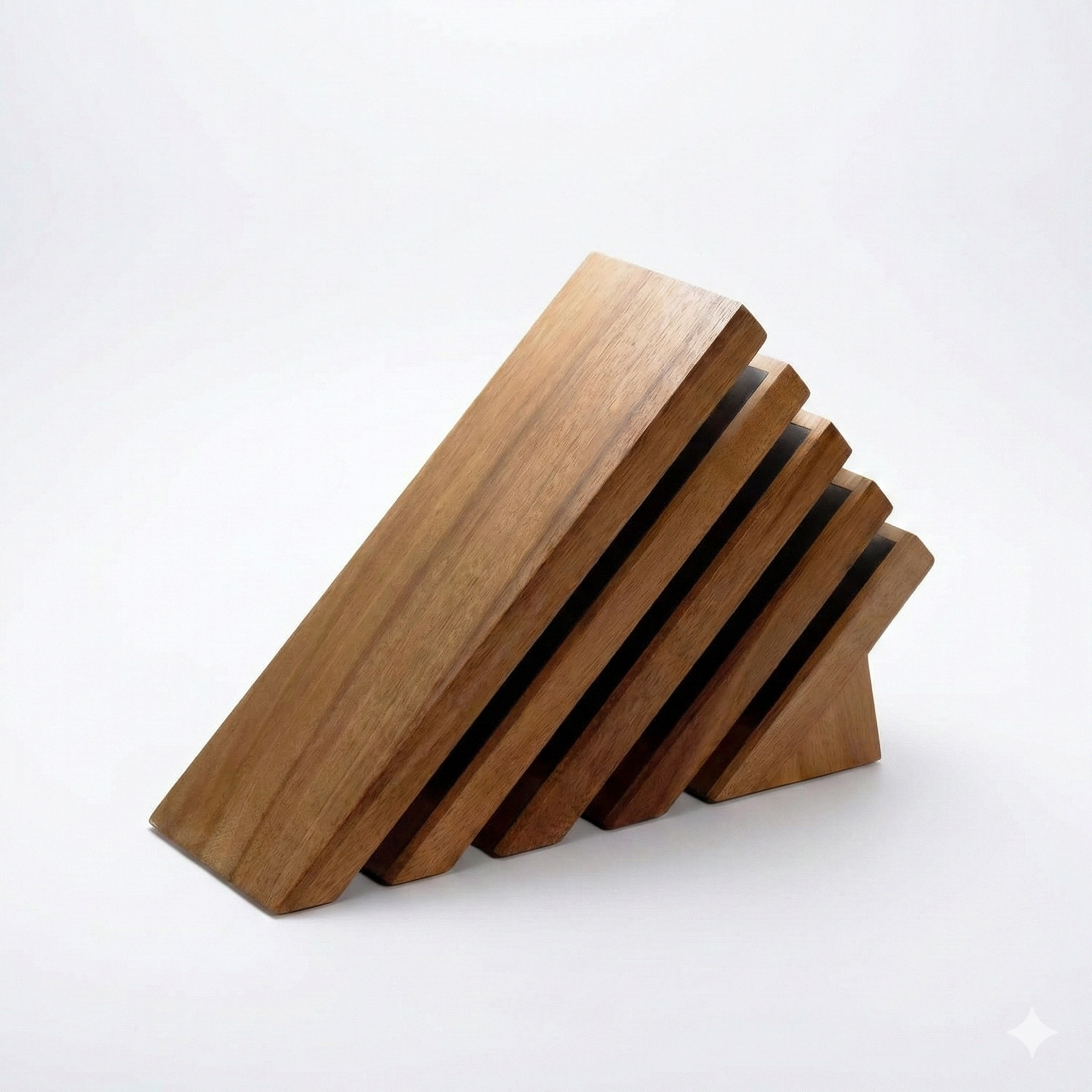 Messermeister Next Level Magnetic Knife Block, Acacia - Modern & Ventilated - Holds 16 Knives or Steels & Scissors - 12"w x 9"h x 5"d
