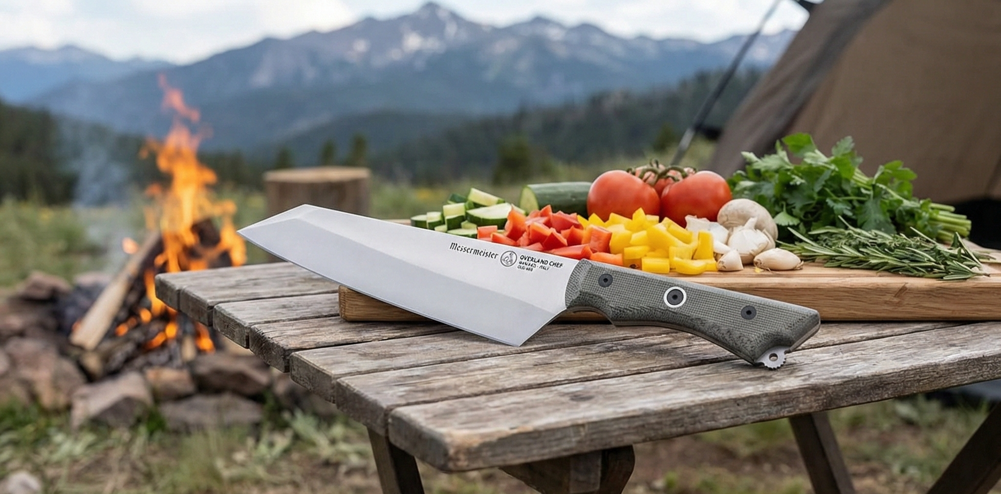 Messermeister Overland Chef 8” Chef’s Knife - Nitro Cobalt Steel, Canvas Micarta Handle & Hidden Bottle Opener