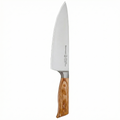 Messermeister Oliva Elite Stealth 8” Chef’s Knife - Fine German Steel Alloy Blade & Natural Mediterranean Olive Wood Handle - Rust Resistant & Easy to Maintain