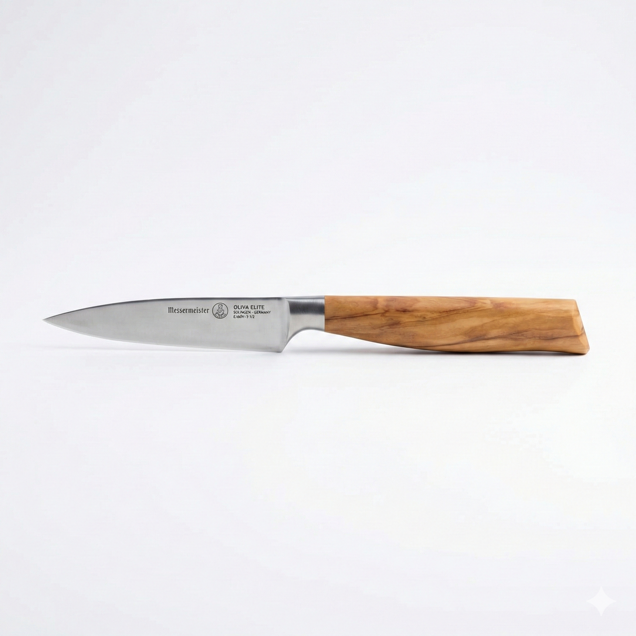 Messermeister Oliva Elite 3.5” Paring Knife - Fine German Steel Alloy Blade & Natural Mediterranean Olive Wood Handle - Rust Resistant & Easy to Maintain