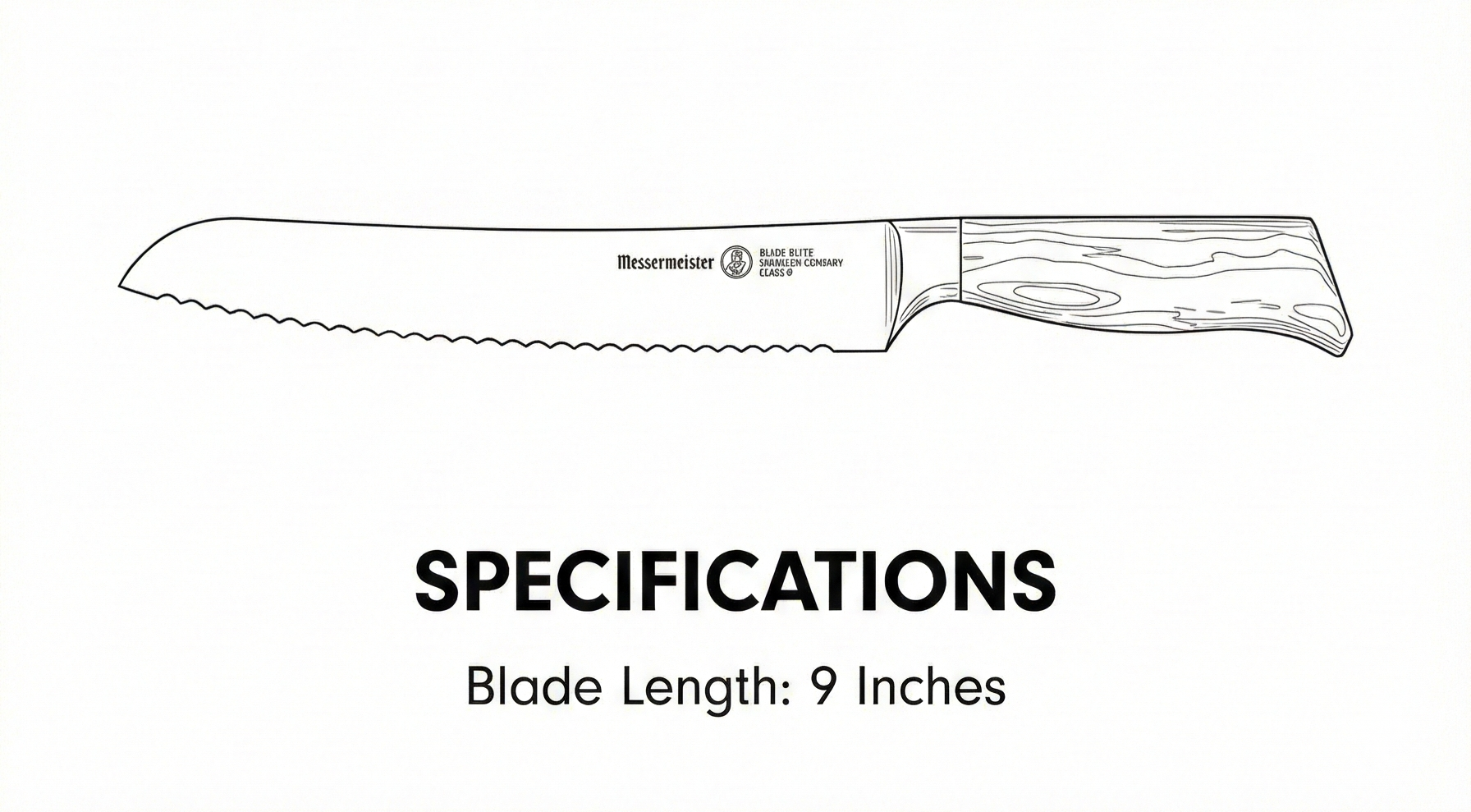 Messermeister Oliva Elite 9” Scalloped Bread Knife - Fine German Steel Alloy Blade & Natural Mediterranean Olive Wood Handle - Rust Resistant & Easy to Maintain