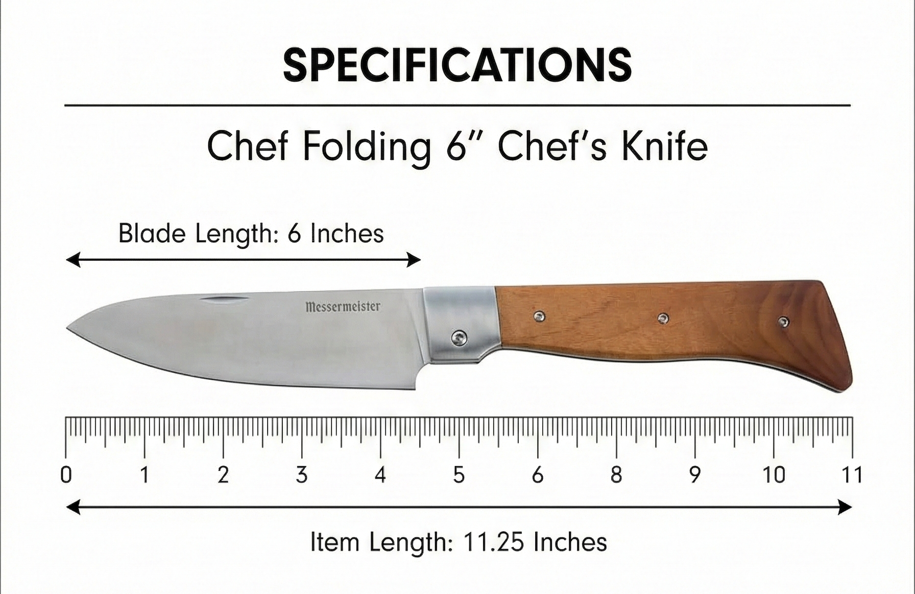 Messermeister Adventure Chef Folding 6” Chef’s Knife - German Steel & Carbonized Maple Handle - Rust Resistant & Easy to Maintain