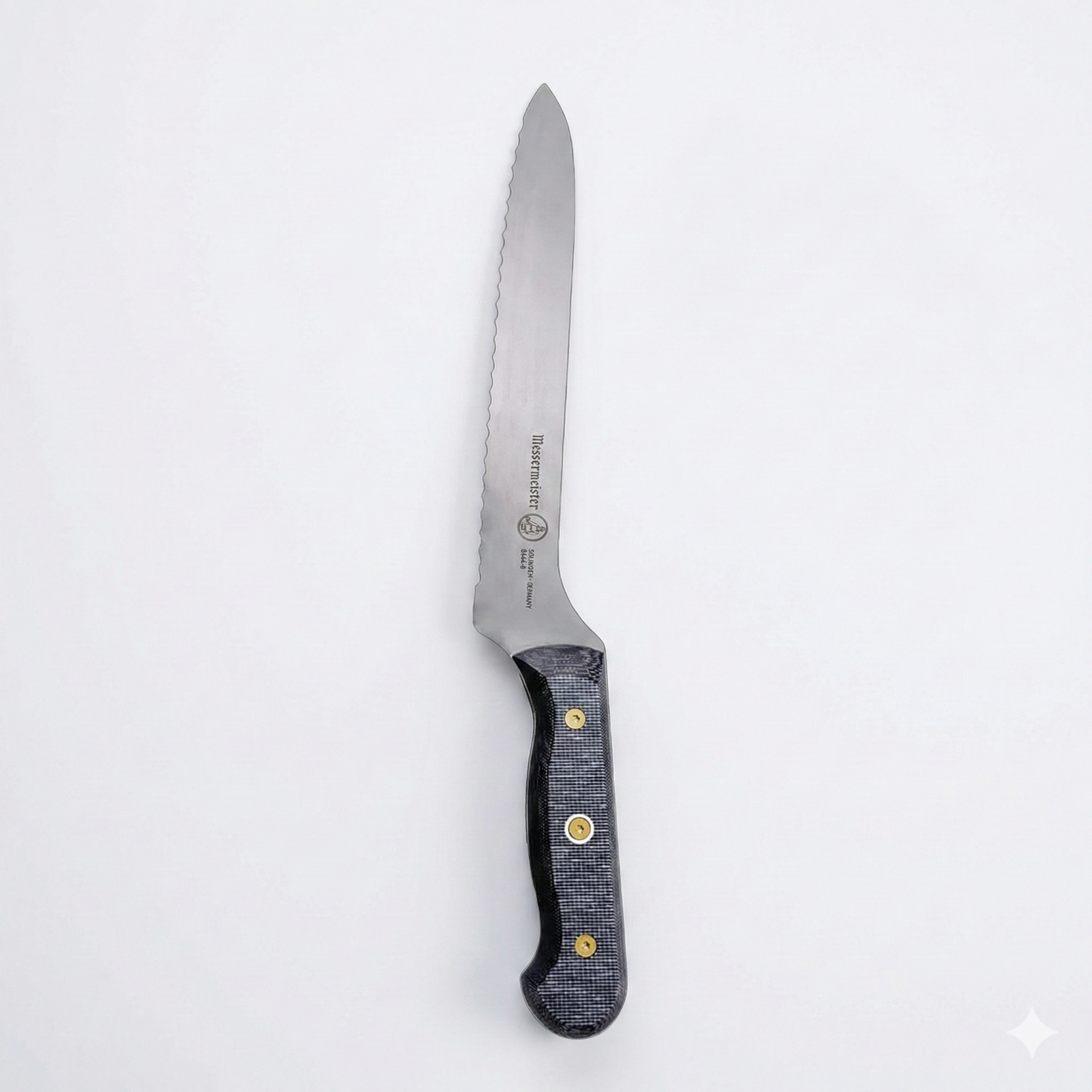 Messermeister Custom 8” Offset Scalloped Knife - X50 German Stainless Steel - Rust Resistant & Easy to Maintain - Made in Solingen, Germany