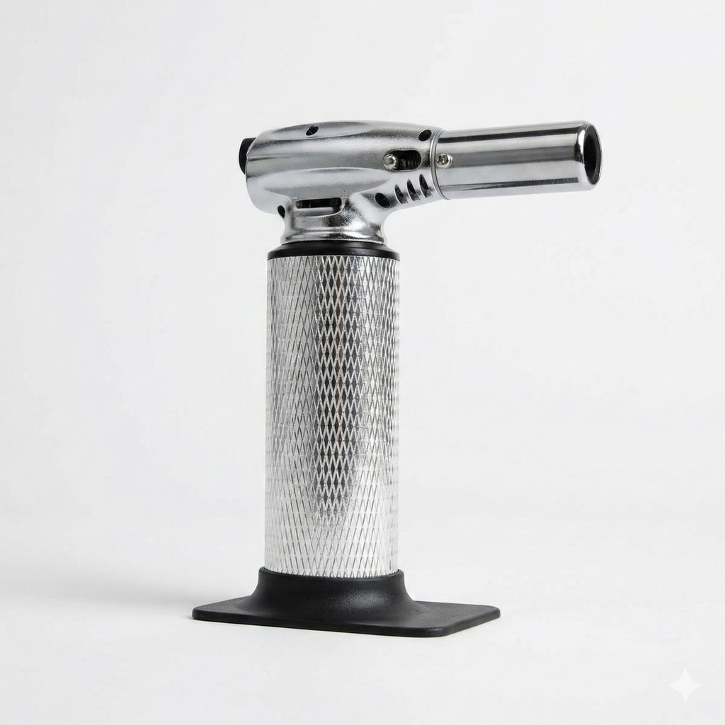 Messermeister Cheflamme Culinary Torch - Up to 2,000 Degrees Fahrenheit & 200 Minute Burn Time - Self-igniting Piezo Ignition - Child-Proof Safety Lock - Fuel Sold Separately