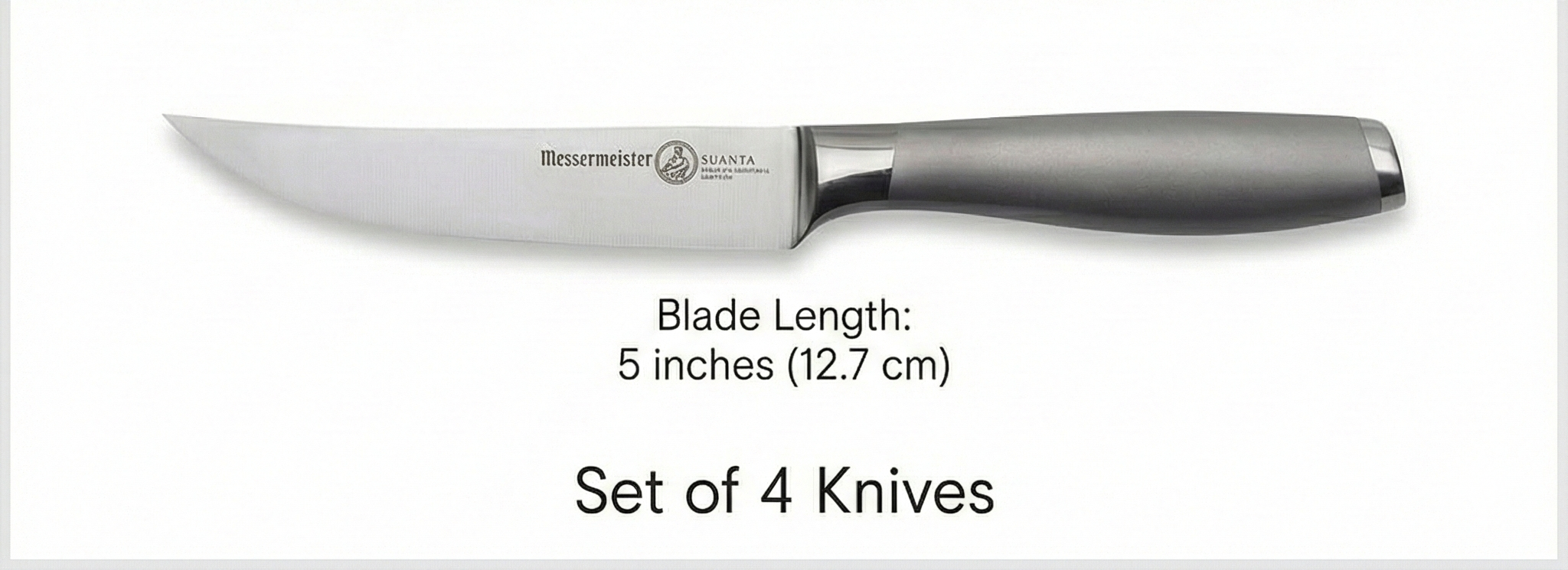 Messermeister Avanta 5” Fine Edge Steak Knife Set - German X50 Stainless Steel - Rust Resistant & Easy to Maintain - Includes 4 Steak Knives