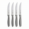 Messermeister Avanta 5” Fine Edge Steak Knife Set - German X50 Stainless Steel - Rust Resistant & Easy to Maintain - Includes 4 Steak Knives