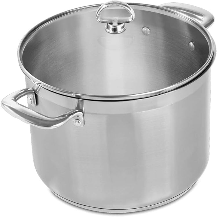Chantal SLIN33-240 Induction 21 Steel Stockpot with Glass Tempered Lid (8-Quart)
