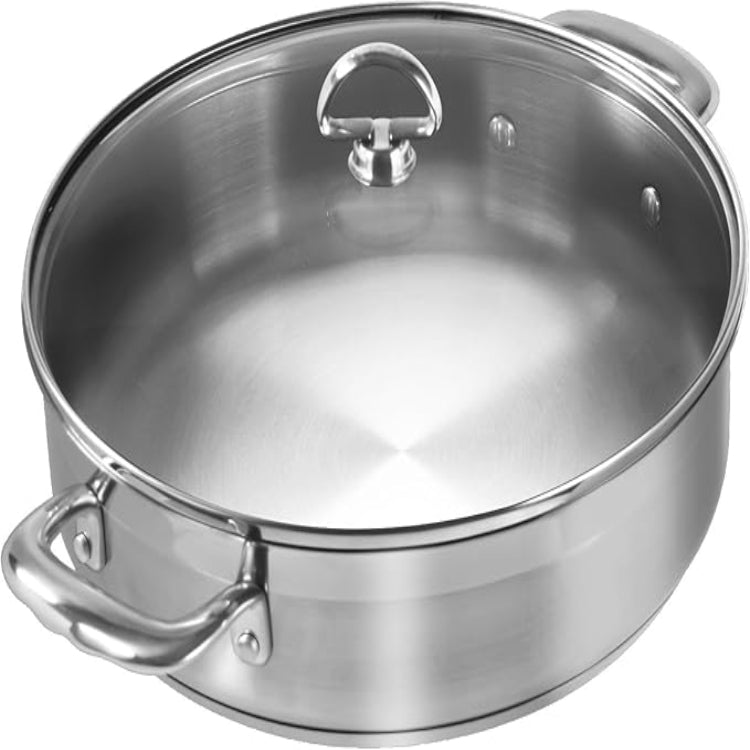 Chantal Induction 21 Steel Sauteuse with Glass Tempered Lid (5-Quart)