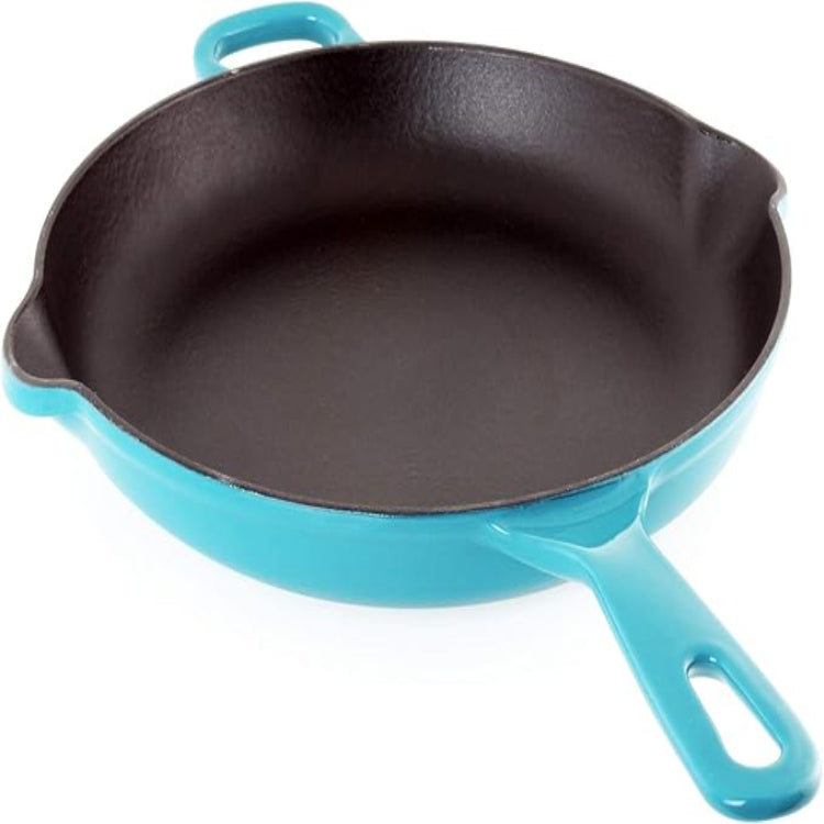 Chantal Enameled Cast Iron Cookware, 10 inch Skillet, Sea Blue