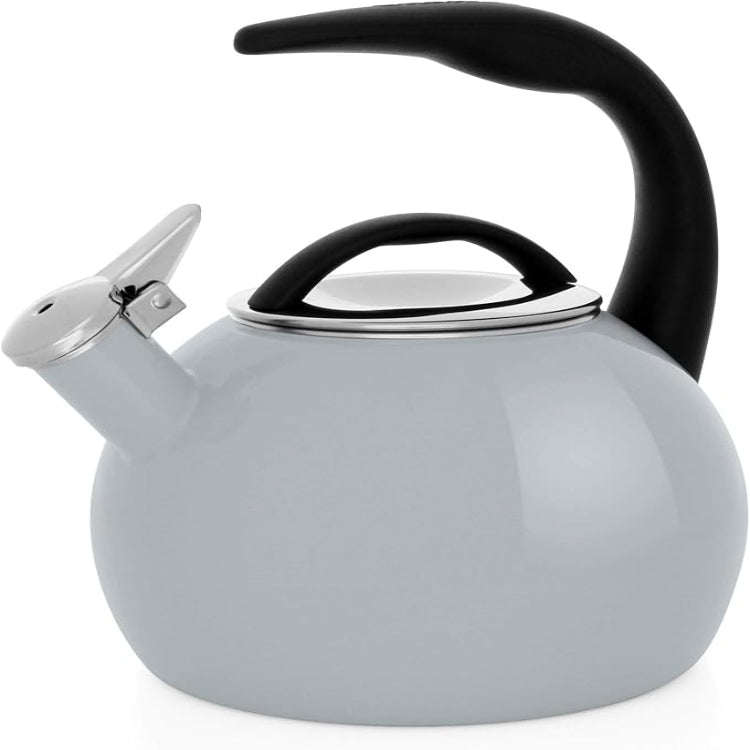 Chantal Anniversary Enamel on Steel Whistling Tea Kettle, 2 quart (Fog Grey)
