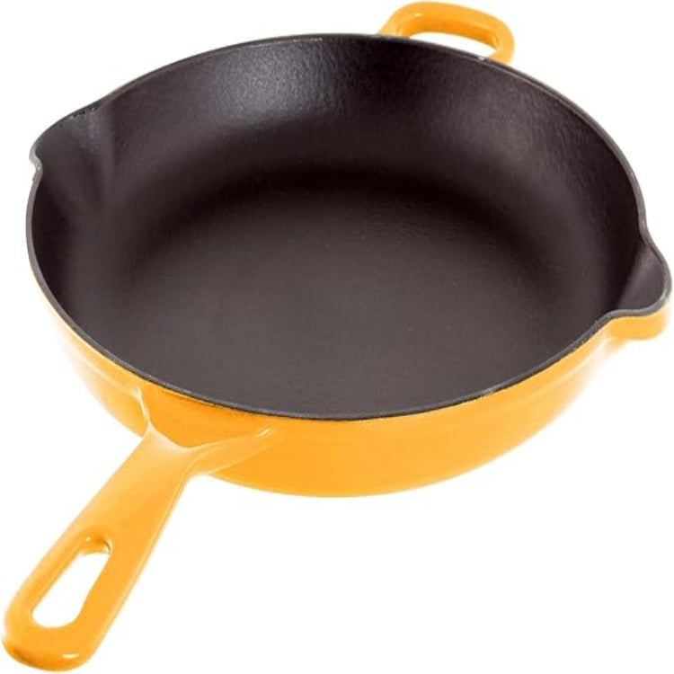 Chantal Enameled Cast Iron Cookware, 10 inch Skillet, Marigold