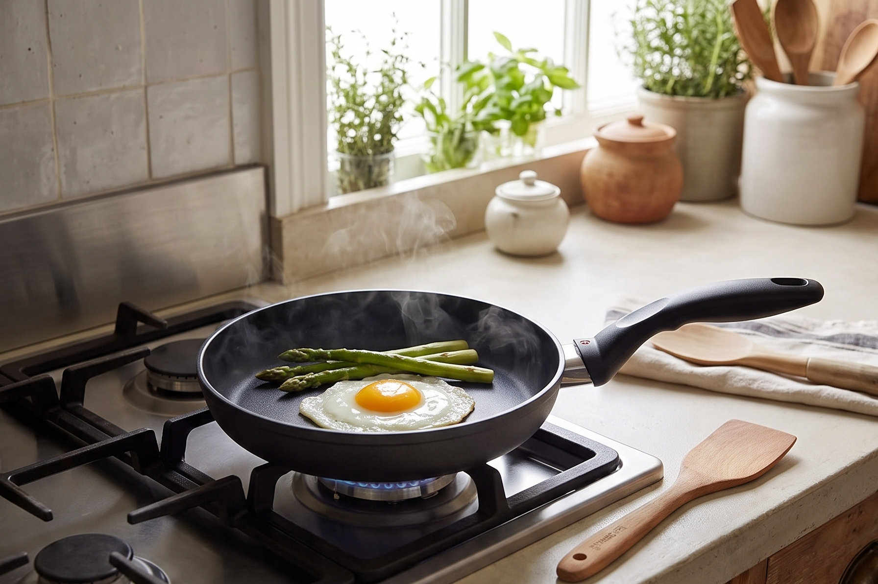 Swiss Diamond 10.25 Inch Frying Pan Nonstick Diamond Frying Pan, Aluminum Coated Skillet, Dishwasher Safe and Oven Safe Fry Pans with Ergonomic Handle, Grey