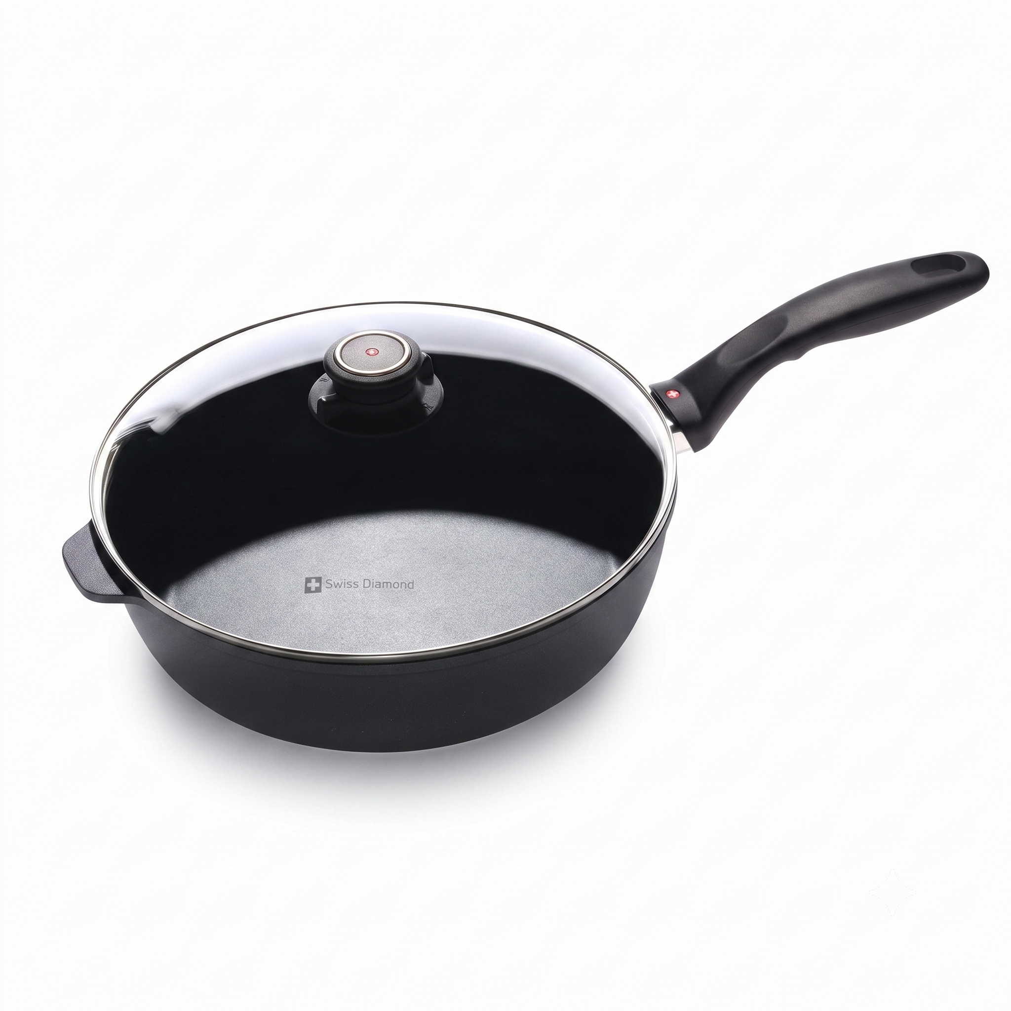Swiss Diamond Nonstick Saute Pan with Lid, Diamond Coated Aluminum Deep Saute Pan with, Dishwasher & Oven Safe Up To 500 °F, 10.25 Inch, 3.8 Quart