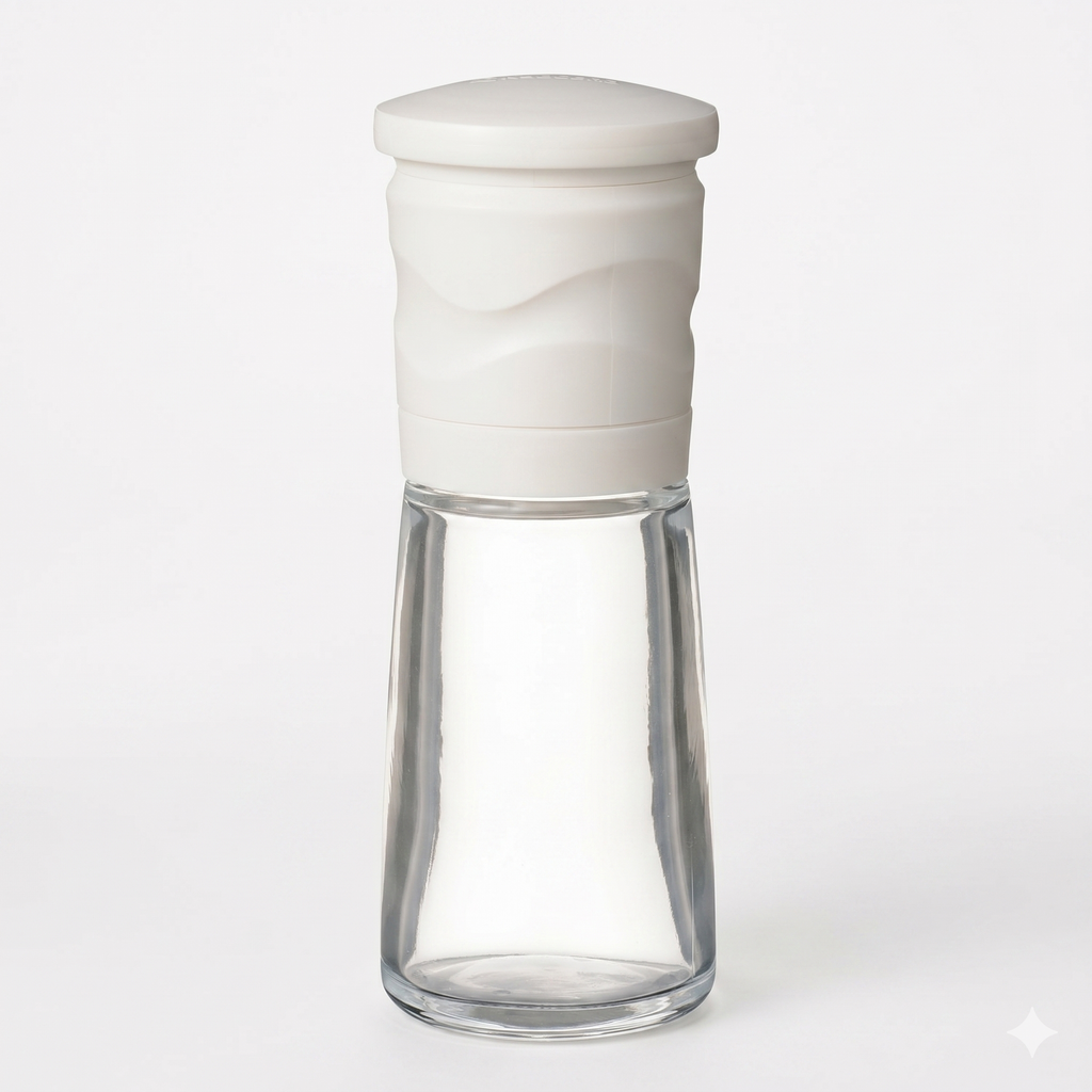 Kyocera CM-15N-WH Mill, 3.4 fl oz (90 ml), Ceramic, Salt & Pepper, Crystal Salt, Rock Salt, Pepper, Spices, Japanese Pepper, Seasoning Container, Coarseness Adjustment, Decomposition Cleaning, White