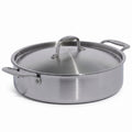 Made In Cookware - 6 Quart Stainless Steel Rondeau Pot w/Lid - 5 Ply Stainless Clad - Professional Cookware - Crafted in Italy - Induction Compatible