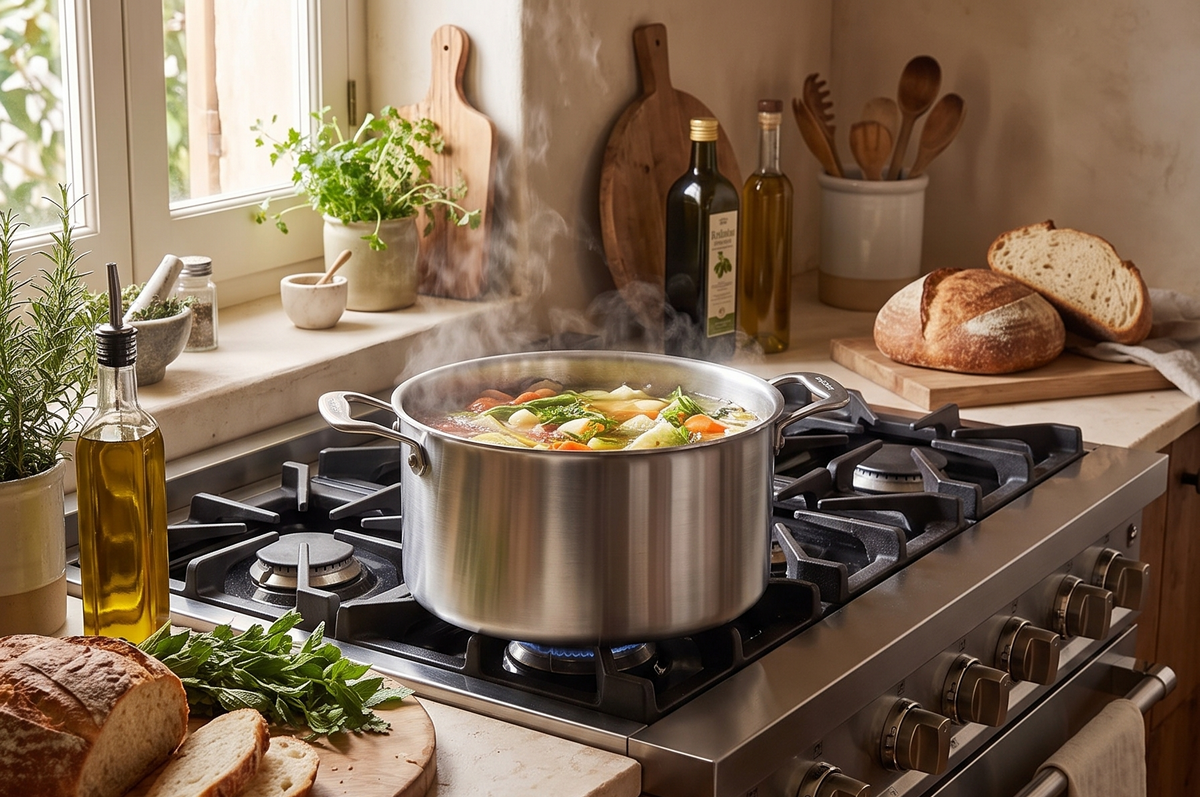 Made In Cookware - 6 Quart Stainless Steel Stock Pot With Lid - 5 Ply Stainless Clad - Professional Cookware - Crafted in Italy - Induction Compatible