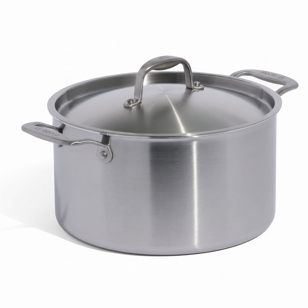 Made In Cookware - 6 Quart Stainless Steel Stock Pot With Lid - 5 Ply Stainless Clad - Professional Cookware - Crafted in Italy - Induction Compatible