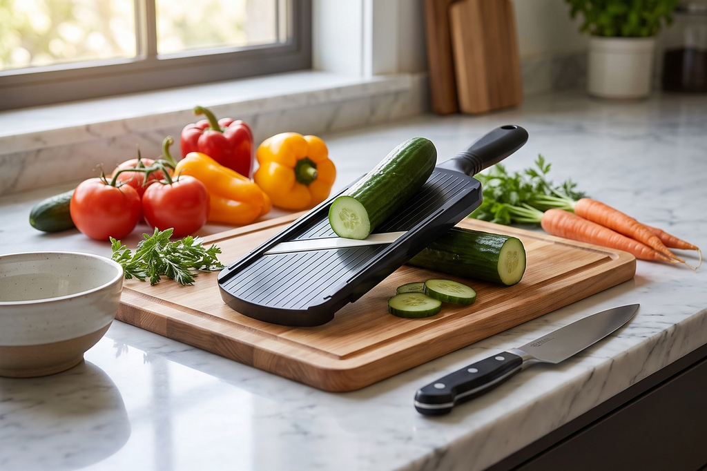 Kyocera Advanced Ceramic Double-edged Mandolin Slicer With Guard, Black, 4.6"x12.7"x0.4"