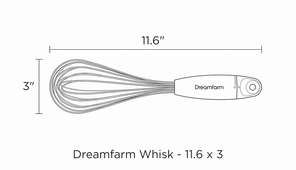 Dreamfarm Flisk 3-in-1 Fold-Flat, Space-Saving Baking, Cooking, Sauce & Deglazing Stainless Steel Balloon Whisk - 12" Red"