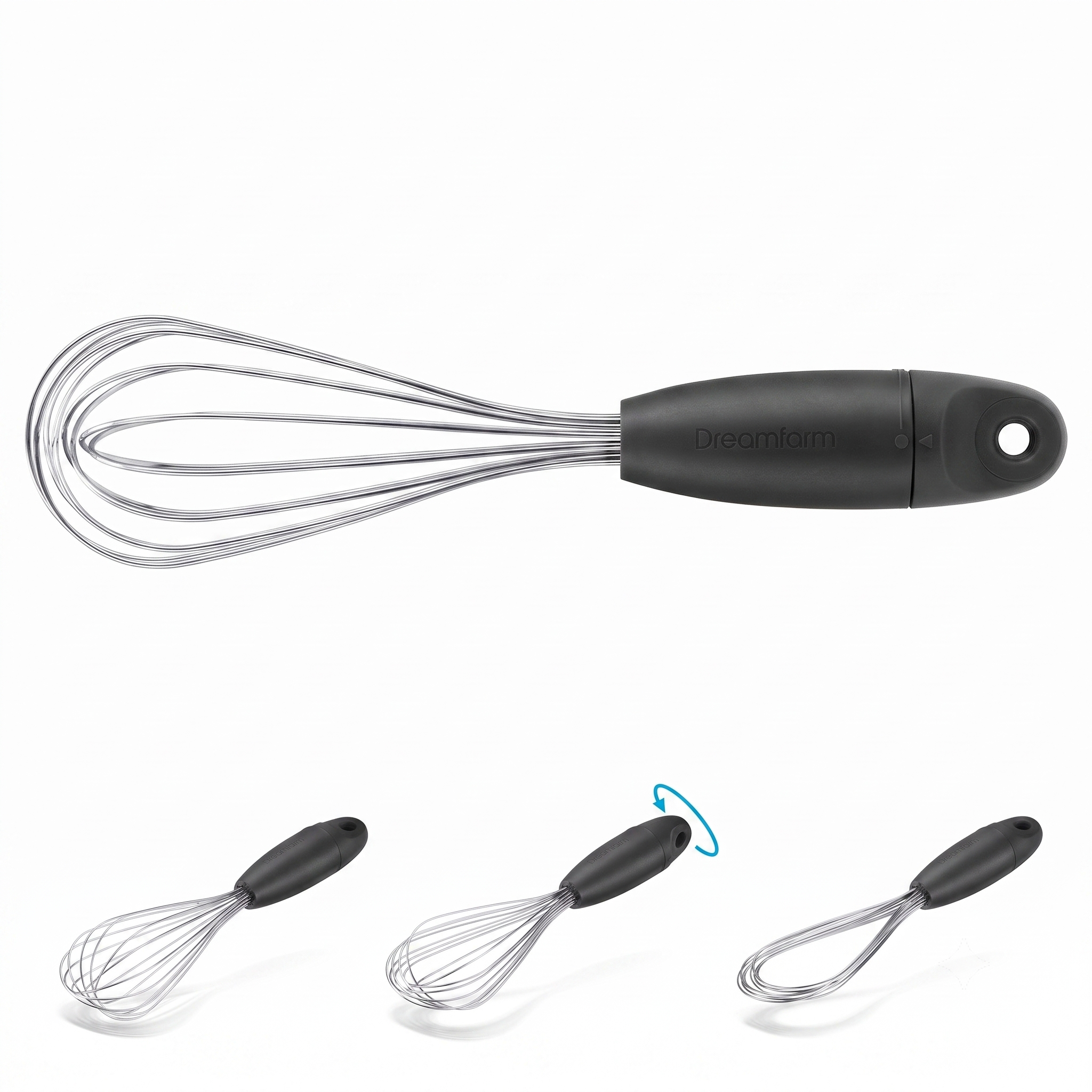 Dreamfarm Black/Silver Polypropylene/Stainless Steel Mini Flisk