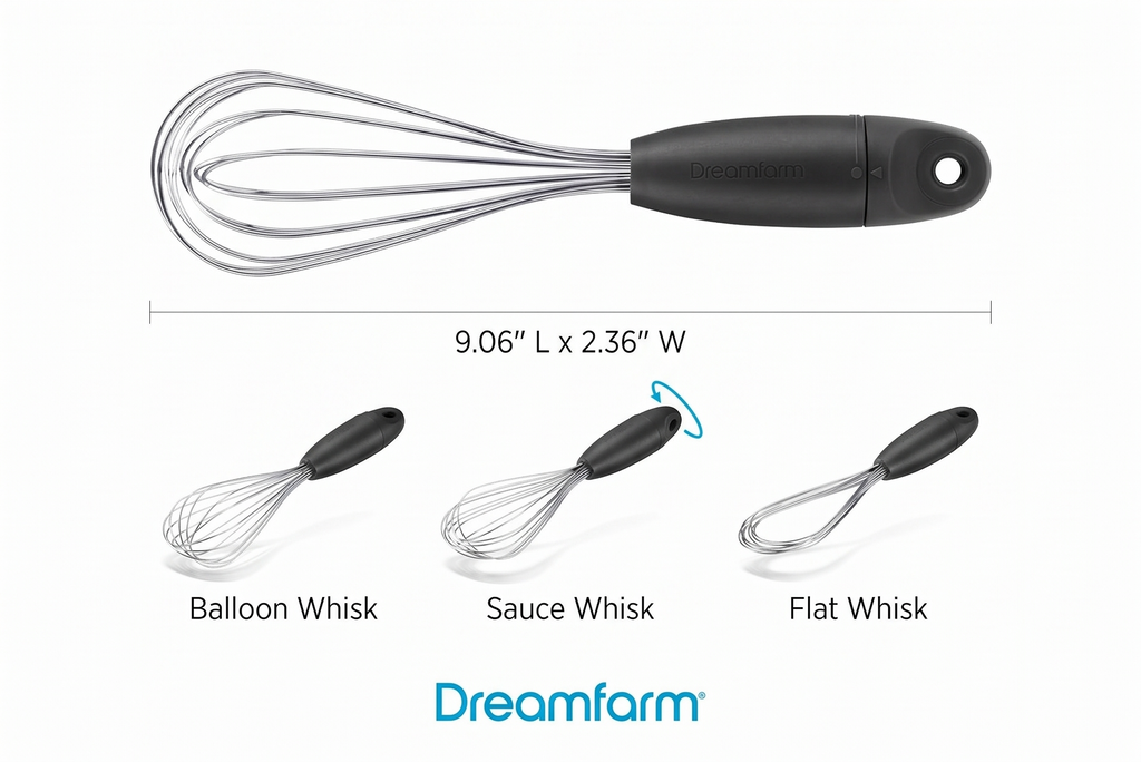 Dreamfarm Black/Silver Polypropylene/Stainless Steel Mini Flisk