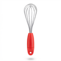 Dreamfarm Mini Flisk 3-in-1 Fold-Flat, Space-Saving Baking & Cooking Balloon Whisk, Sauce Whisk & Flat Deglazing Whisk, Stainless Steel - 9" Red
