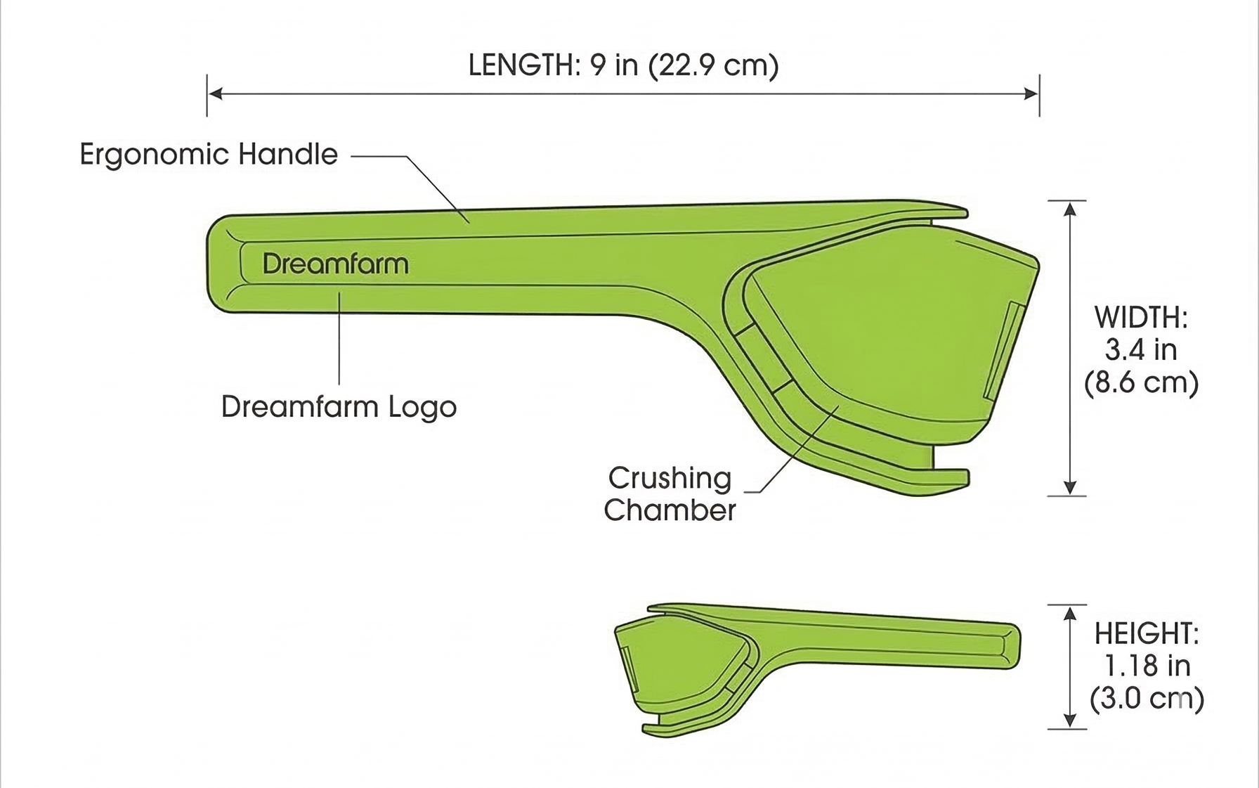 Dreamfarm Original Lime Fluicer Easy-Squeeze Fold-Flat Citrus Juicer - 9 Inch, Suits Lime Only
