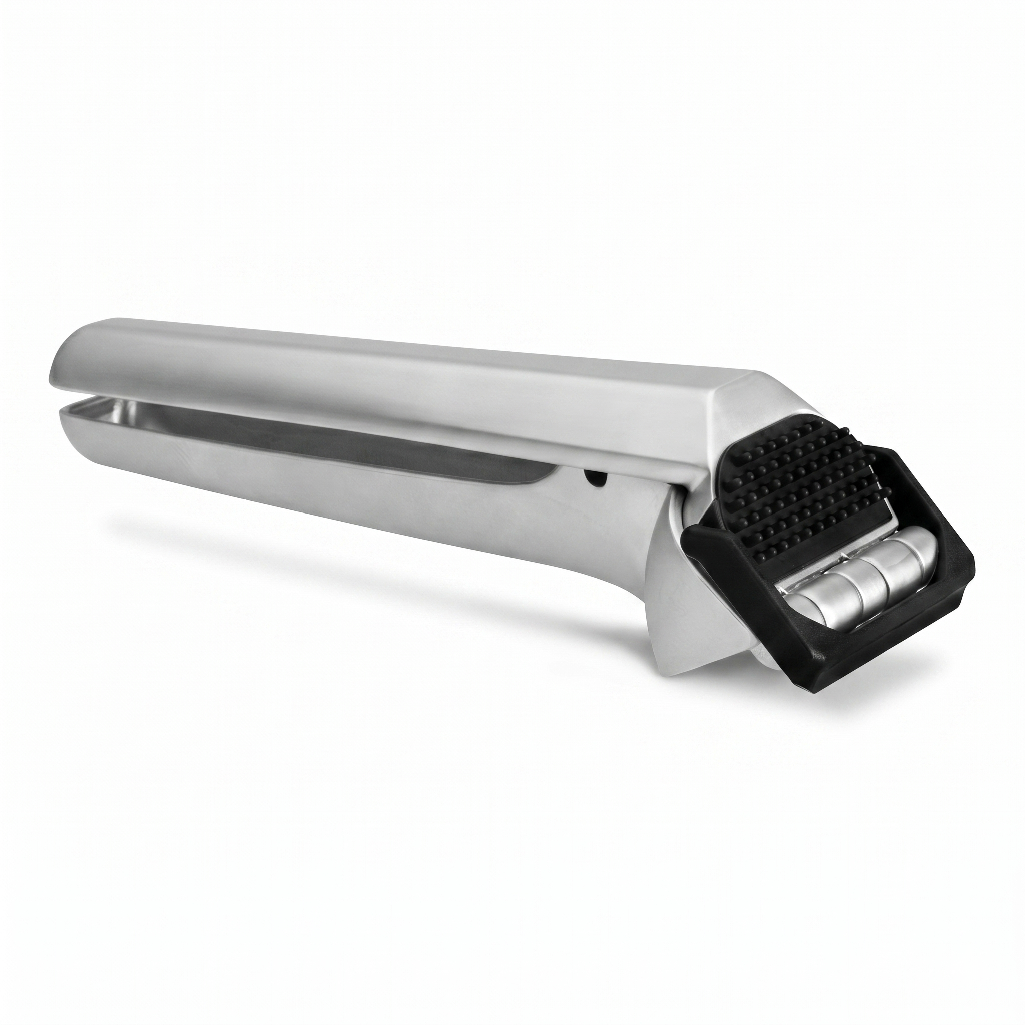 Dreamfarm Garject 2-In-1 Garlic Peeler, Garlic Press & Mincer with Garlic Peel Ejector, Chrome-Plated Zinc - Black