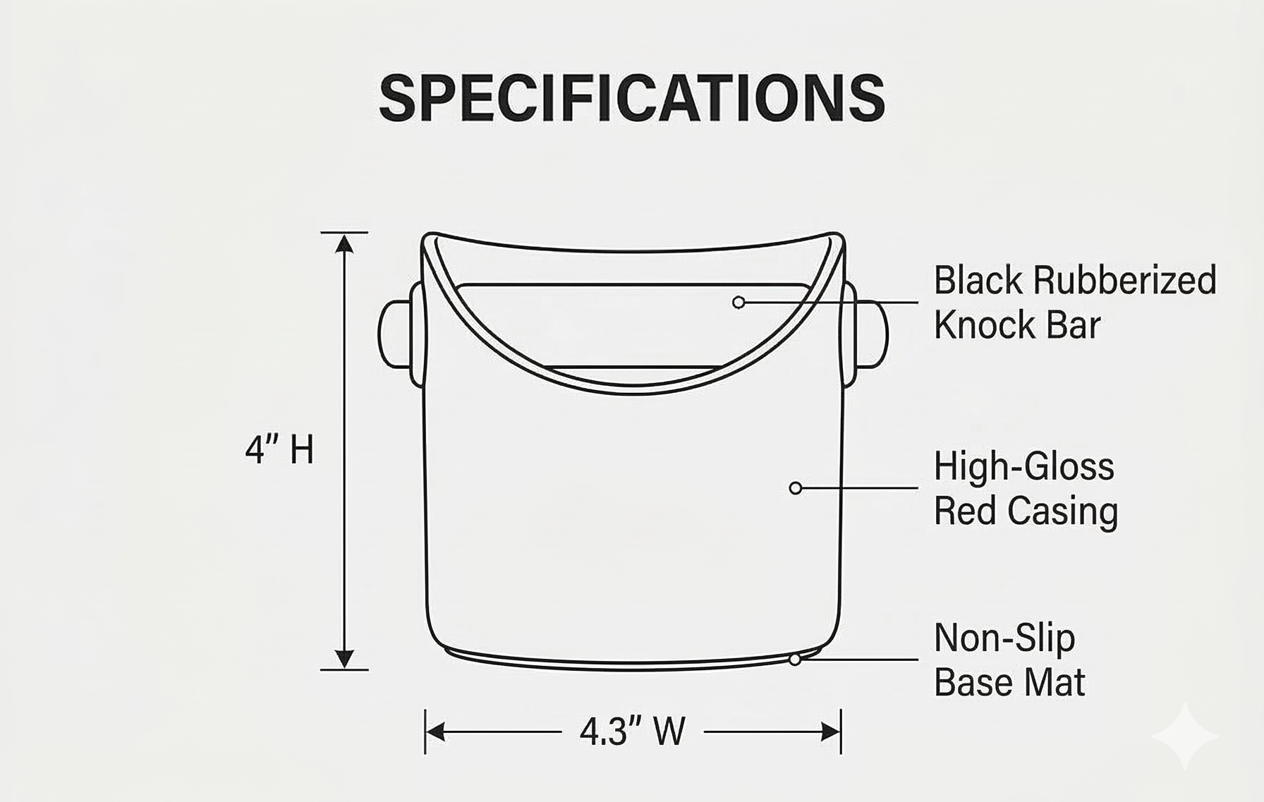 Dreamfarm Grindenstèin Sturdy, Compact, Modern Space-Saving Espresso Coffee Grind Knock Box - Red