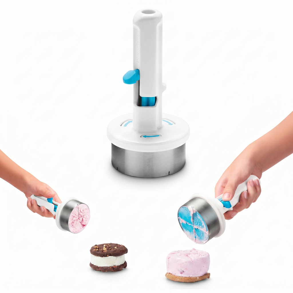 Dreamfarm Icepo Easy One-Handed Ice Cream Sandwich Scooper for Ice Cream Scoops, Gelato Scoops, Sorbet Scoops - White