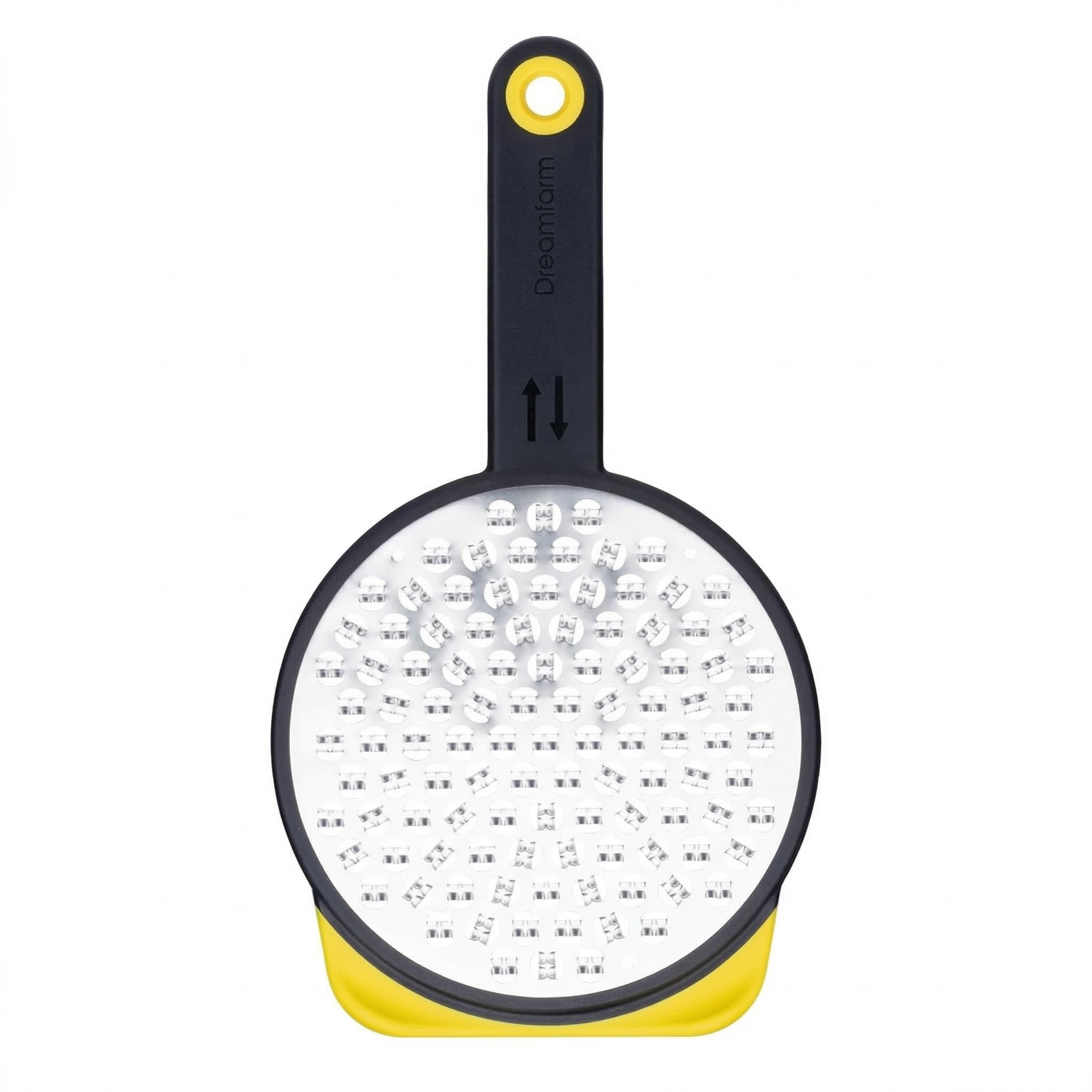 Dreamfarm Ograte Two-Sided Medium Food & Vegetable Speed-Grater with Non-Slip Bowl Hook & Foot - 3mm Medium Grater, Yellow