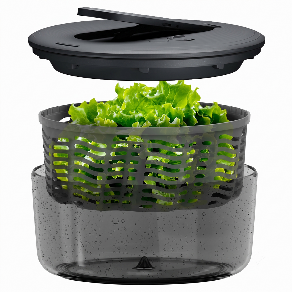 Zyliss Swift Dry Salad Spinner - Fruit Cleaner & Lettuce Spinner with Push Pump - Non-Slip Bowl - Dishwasher Safe - Large