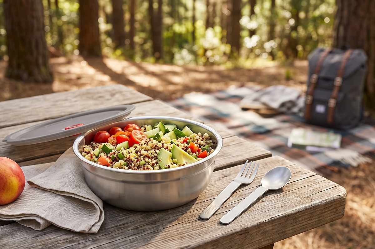 BLACK + BLUM Lunch Bowl - Reusable Meal Prep Containers for Picnic & Camping - Microwavable Stainless Steel Lunch & Dinner Food Storage Box with Leak Proof Lid - Dishwasher & Oven Safe - 650ml