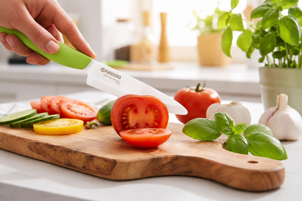 KYOCERA Revolution 4 5 Ceramic Utility Knife Ultra Sharp Japanese Blade KYOCERA Revolution 4 5 Inch Utility Knife Ultra Sharp Japanese Zirconia Blade for Precise Cutting of Fruits Vegetables