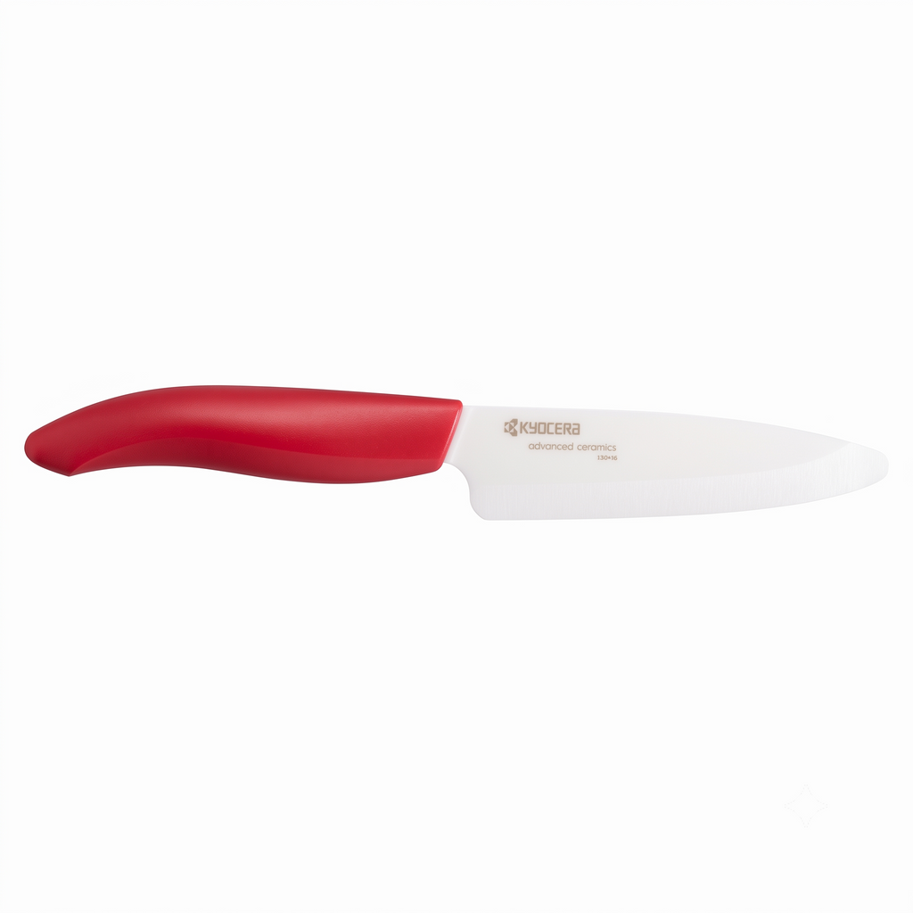 Kyocera Advanced Ceramic Revolution Series 4.5-inch Utility Knife, Red Handle, White Blade