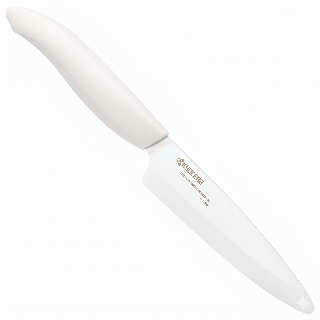 Kyocera Advanced Ceramic Revolution Series 4.5-inch Utility Knife, White Handle, White Blade