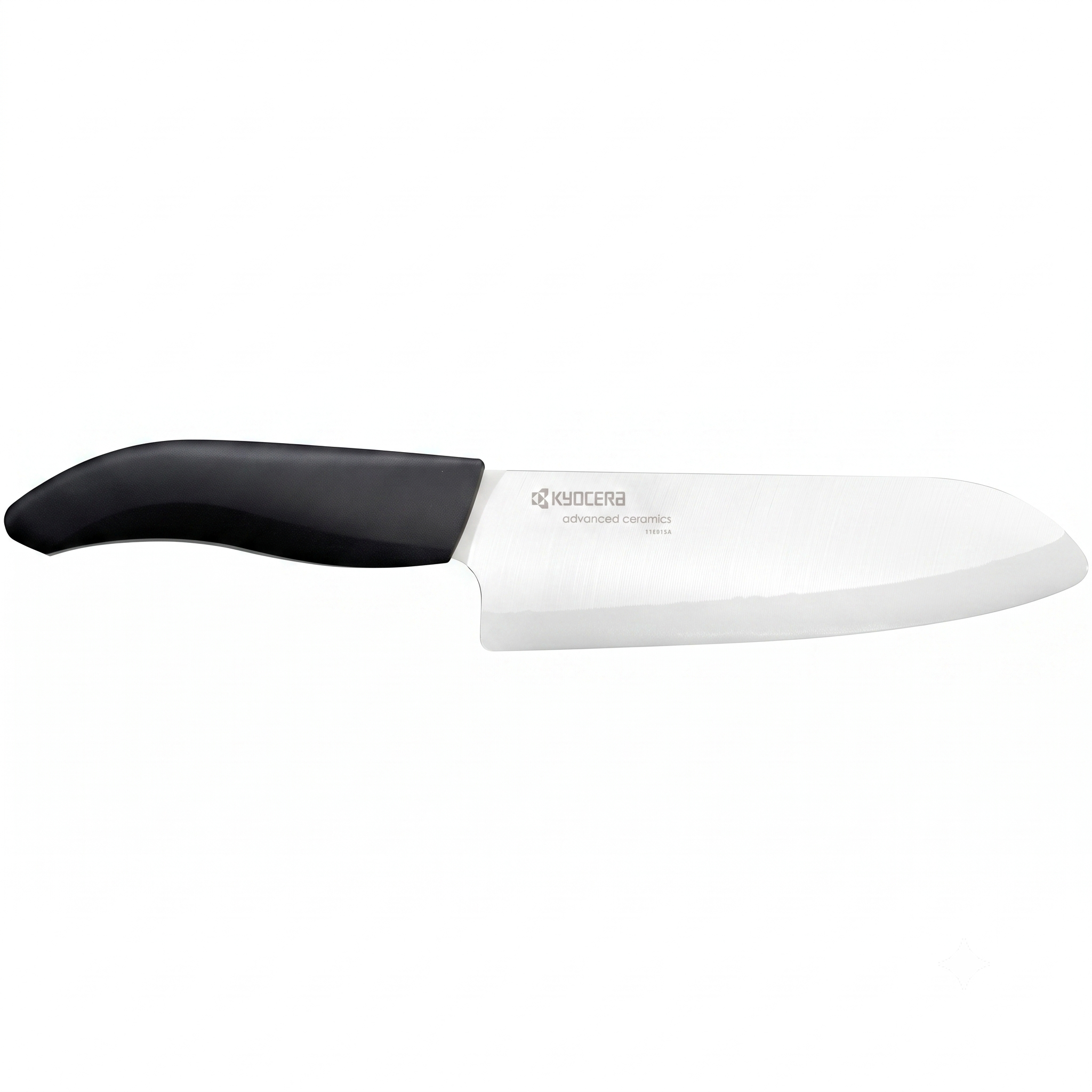 Kyocera Advanced Ceramic Revolution Series 6-inch, Chef's Santoku Knife, Black Handle, White Blade , 6 Inch - FK-160 WH