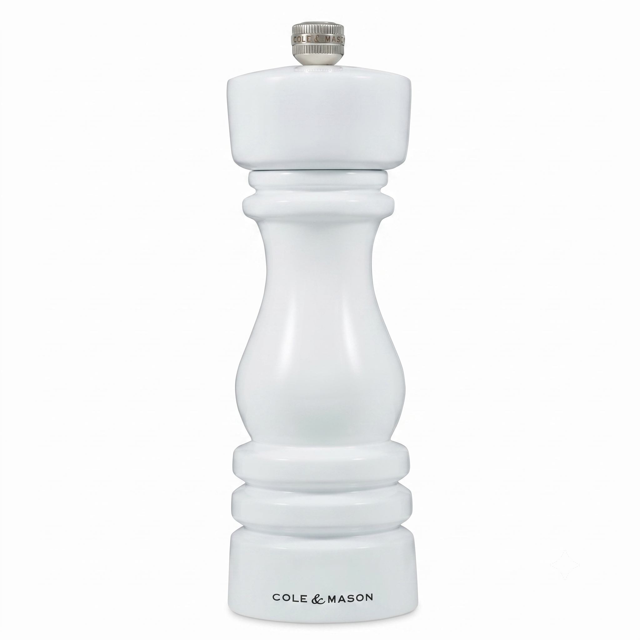 Cole & Mason London Refillable Spice Mill - Kitchen & Home Accessory - Table Salt Grinder - Salt Mill with Ceramic Mechanism - 7", White Gloss