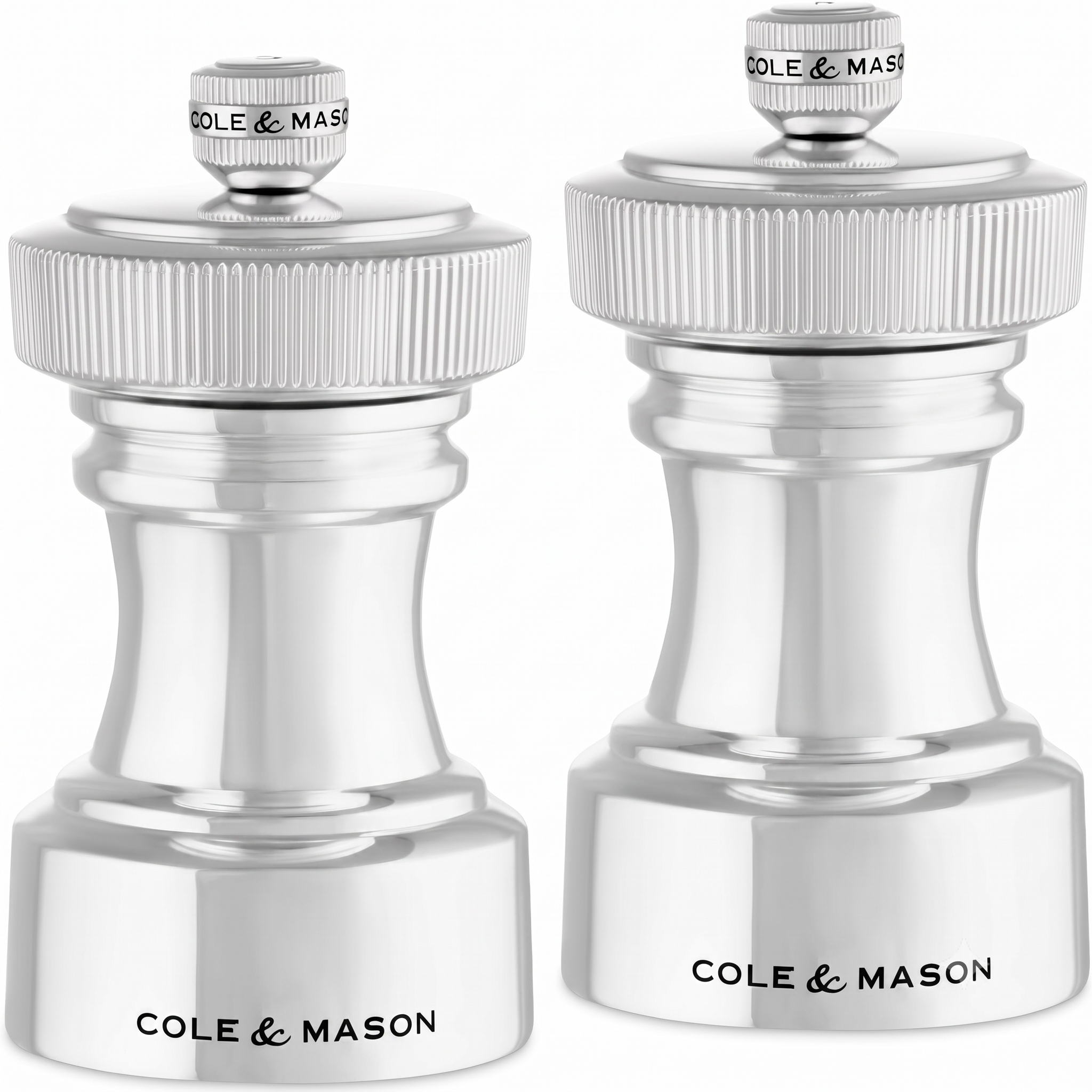 Cole & Mason Hoxton Mill - Table Salt Grinder & Pepper Grinder with Precision+ Grinder - Kitchen & Home Accessory - Silver Plated