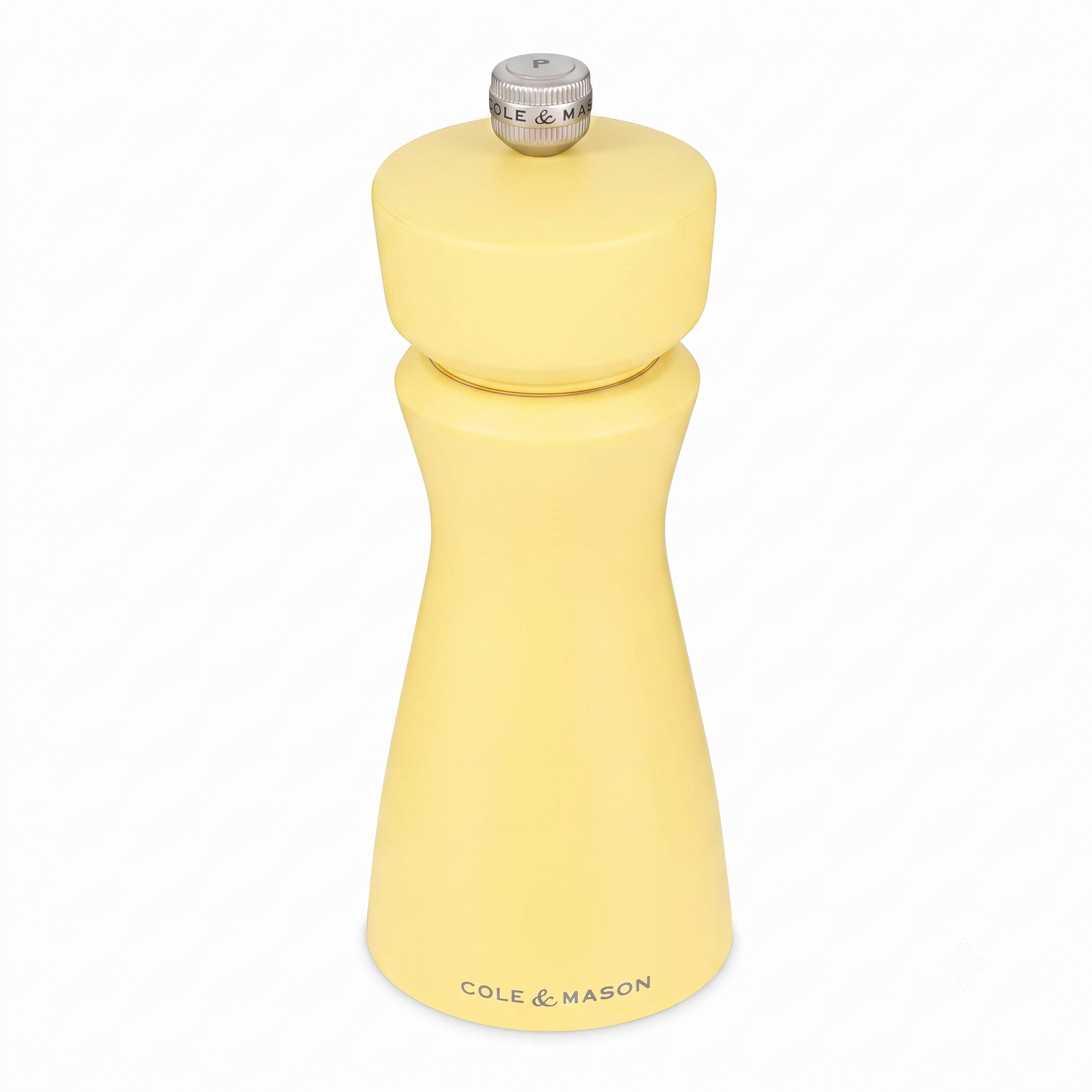 Cole & Mason Kenton Salt and Pepper Mill - Manual Refillable Grinder with Adjustable Ceramic Mechanism - Dining Accessory for Seasoning - Kitchen Tool for Everyday Use - 6 Inch, Turmeric