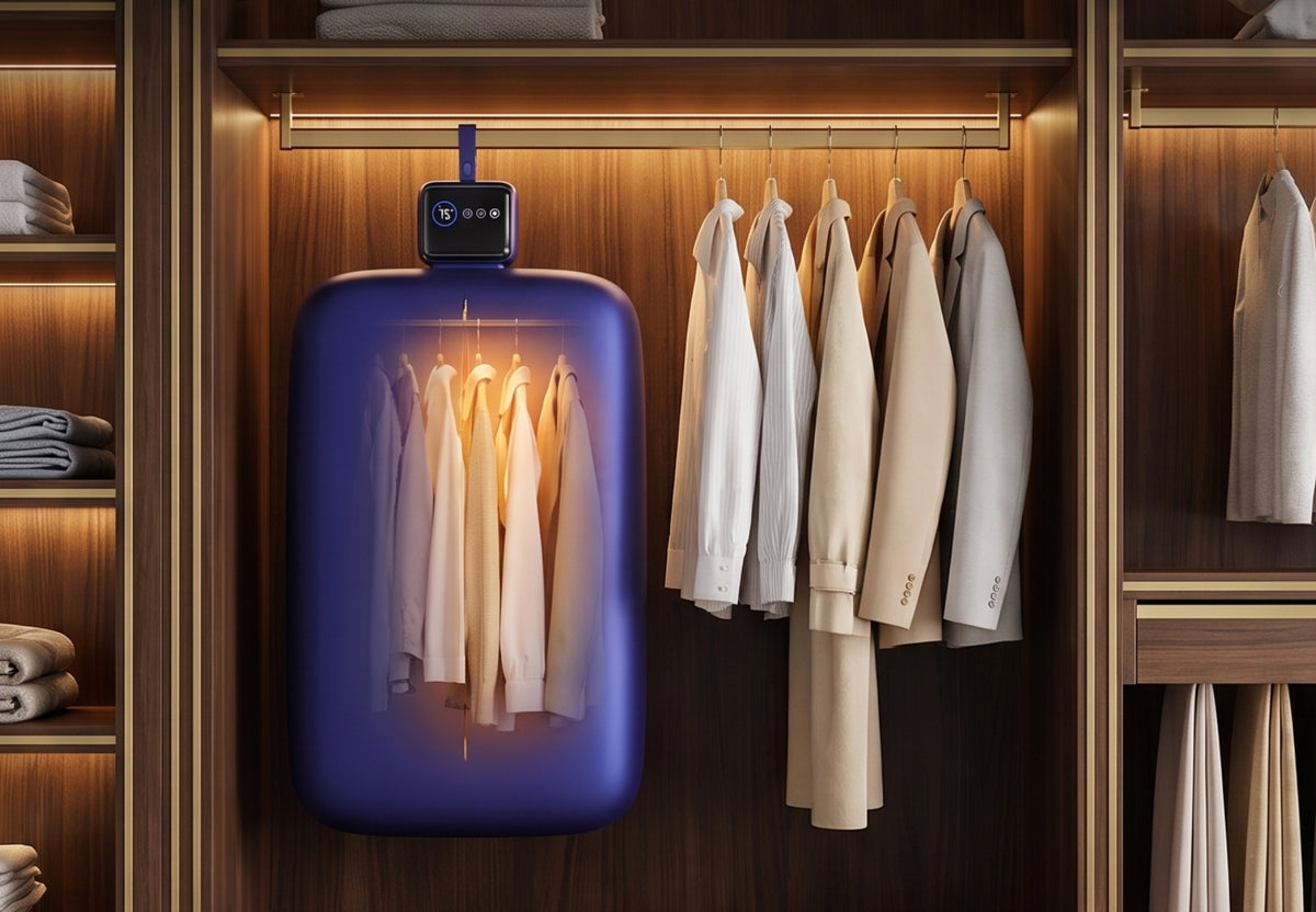 Portable Compact Clothes Dryer, Global Voltage Travel Dryer, Unique Design with 4 Drying Modules, 36-Decibel Silent design, Quiet Efficient Portable Drying System for Home, Travel & Dorm