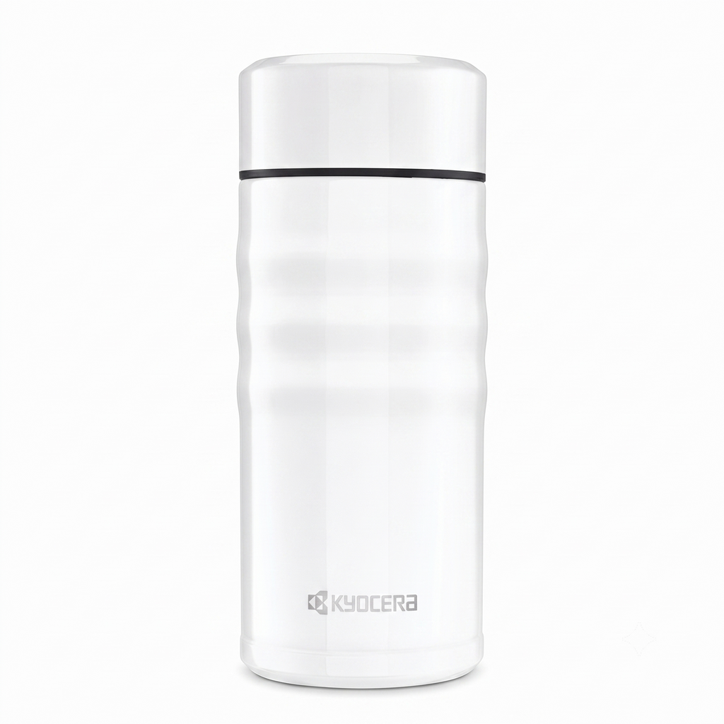 Kyocera Travel Mug with Twist Top, 12oz, Pearl White
