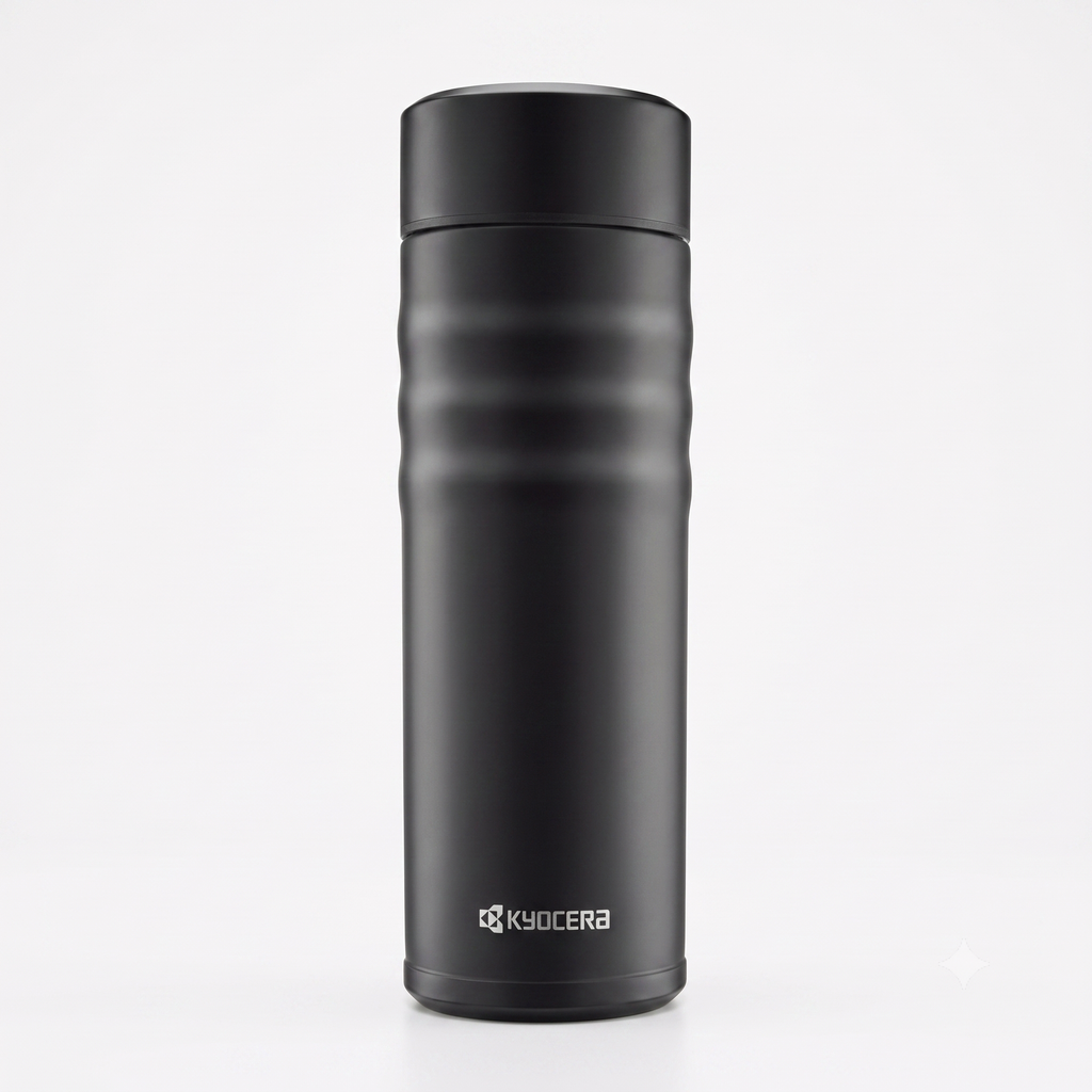 Kyocera Travel Mug with Twist Top, 17oz, Jet Black