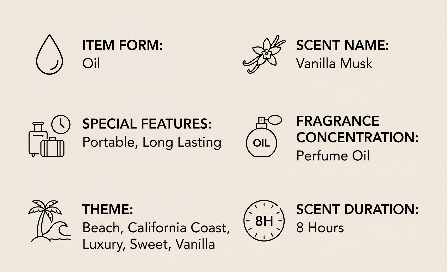 Sand + Fog Vanilla Sugar Eau de Parfum Oil, California Coast Inspired, 1.7 fl oz Rollerball